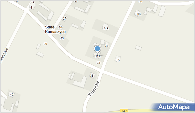 Stare Komaszyce, Stare Komaszyce, 33A, mapa Stare Komaszyce