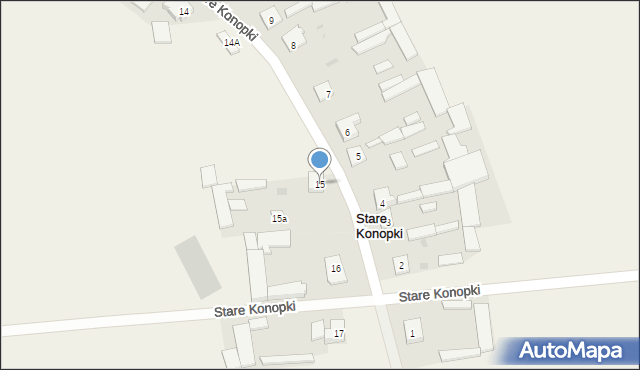 Stare Konopki, Stare Konopki, 15, mapa Stare Konopki