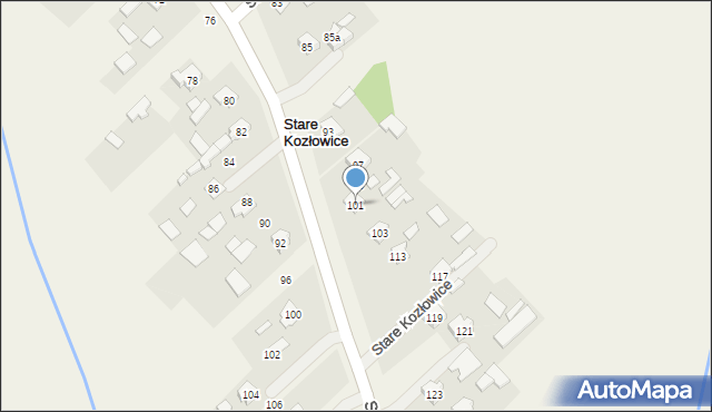 Stare Kozłowice, Stare Kozłowice, 101, mapa Stare Kozłowice