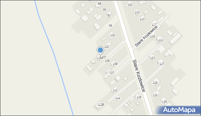 Stare Kozłowice, Stare Kozłowice, 104, mapa Stare Kozłowice