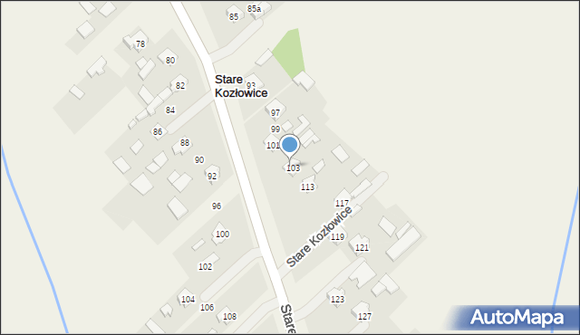 Stare Kozłowice, Stare Kozłowice, 105, mapa Stare Kozłowice