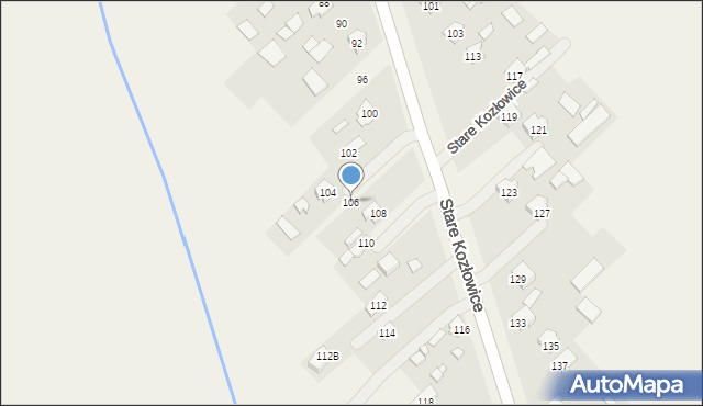 Stare Kozłowice, Stare Kozłowice, 106, mapa Stare Kozłowice