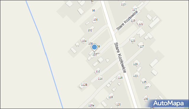 Stare Kozłowice, Stare Kozłowice, 110, mapa Stare Kozłowice