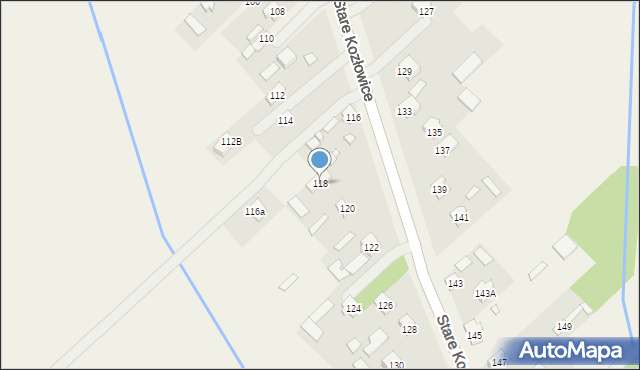 Stare Kozłowice, Stare Kozłowice, 118, mapa Stare Kozłowice