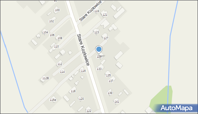 Stare Kozłowice, Stare Kozłowice, 129, mapa Stare Kozłowice