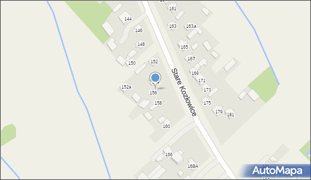Stare Kozłowice, Stare Kozłowice, 156a, mapa Stare Kozłowice