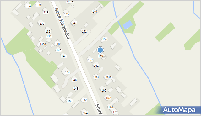 Stare Kozłowice, Stare Kozłowice, 161a, mapa Stare Kozłowice