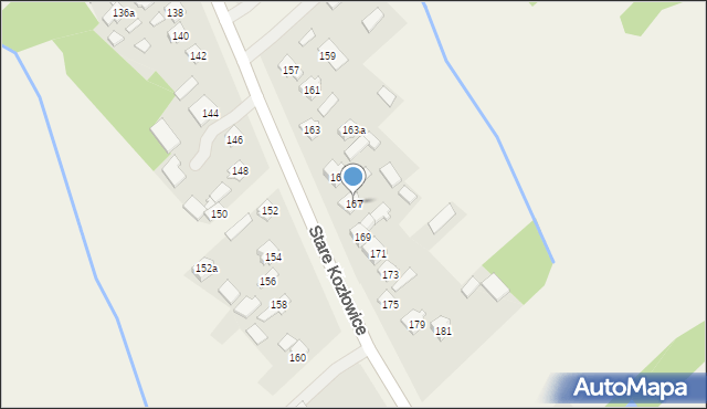 Stare Kozłowice, Stare Kozłowice, 167, mapa Stare Kozłowice