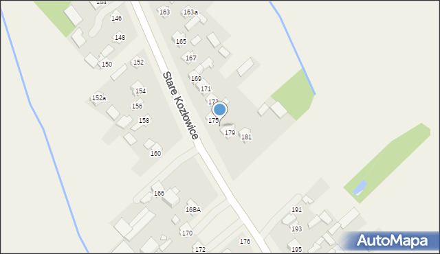 Stare Kozłowice, Stare Kozłowice, 177, mapa Stare Kozłowice