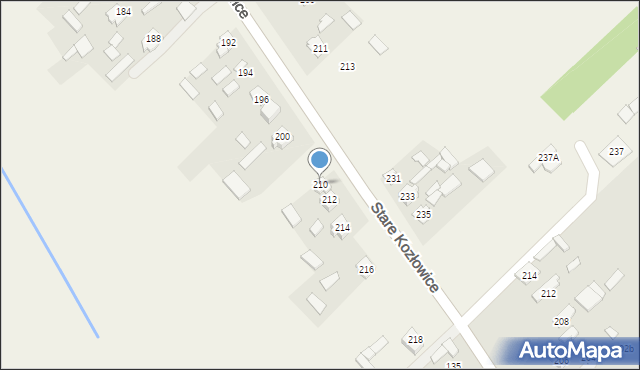 Stare Kozłowice, Stare Kozłowice, 210, mapa Stare Kozłowice