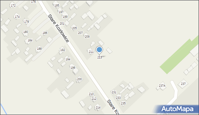 Stare Kozłowice, Stare Kozłowice, 213, mapa Stare Kozłowice
