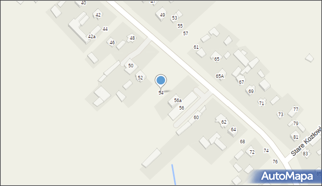 Stare Kozłowice, Stare Kozłowice, 54, mapa Stare Kozłowice