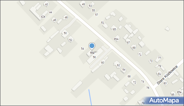 Stare Kozłowice, Stare Kozłowice, 56a, mapa Stare Kozłowice