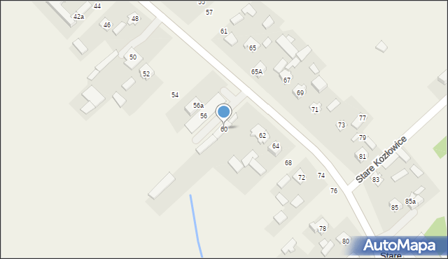 Stare Kozłowice, Stare Kozłowice, 60, mapa Stare Kozłowice