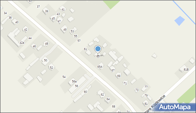 Stare Kozłowice, Stare Kozłowice, 65, mapa Stare Kozłowice