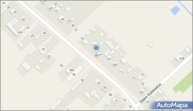 Stare Kozłowice, Stare Kozłowice, 65A, mapa Stare Kozłowice