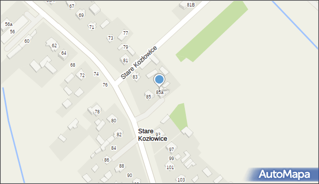 Stare Kozłowice, Stare Kozłowice, 85a, mapa Stare Kozłowice