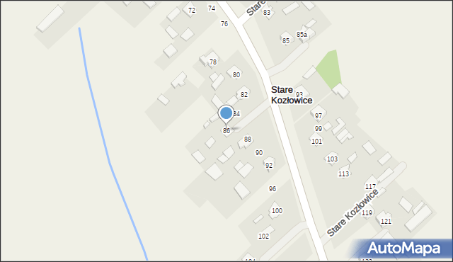 Stare Kozłowice, Stare Kozłowice, 86, mapa Stare Kozłowice