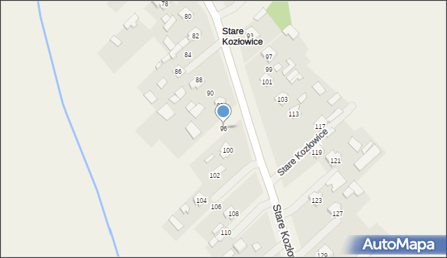 Stare Kozłowice, Stare Kozłowice, 96, mapa Stare Kozłowice