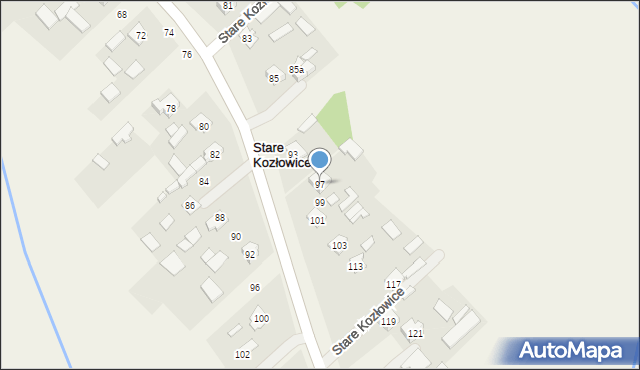 Stare Kozłowice, Stare Kozłowice, 97, mapa Stare Kozłowice