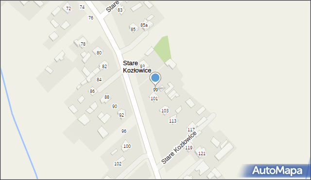Stare Kozłowice, Stare Kozłowice, 99, mapa Stare Kozłowice