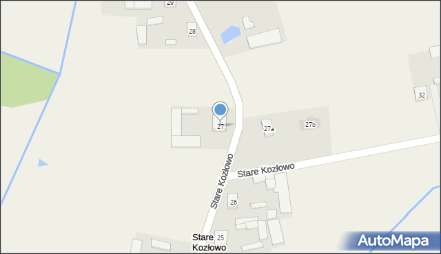 Stare Kozłowo, Stare Kozłowo, 27, mapa Stare Kozłowo