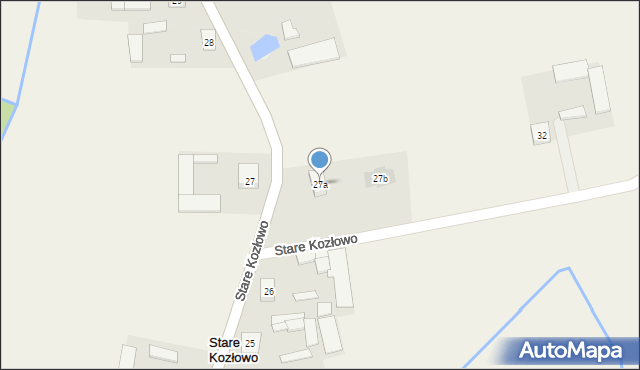 Stare Kozłowo, Stare Kozłowo, 27a, mapa Stare Kozłowo