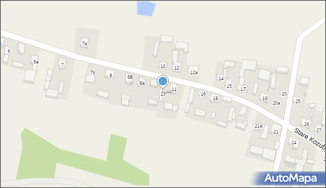 Stare Kozuby, Stare Kozuby, 13, mapa Stare Kozuby