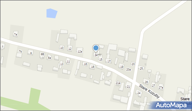 Stare Kozuby, Stare Kozuby, 14, mapa Stare Kozuby