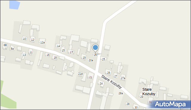 Stare Kozuby, Stare Kozuby, 20, mapa Stare Kozuby