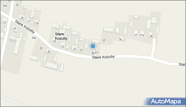 Stare Kozuby, Stare Kozuby, 34, mapa Stare Kozuby