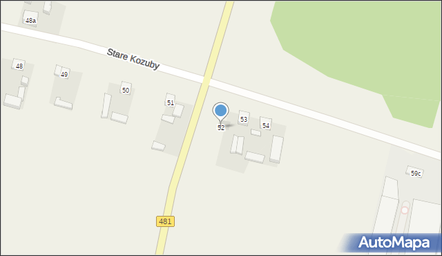 Stare Kozuby, Stare Kozuby, 52, mapa Stare Kozuby