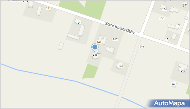 Stare Krasnodęby, Stare Krasnodęby, 14b, mapa Stare Krasnodęby