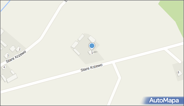 Stare Krzewo, Stare Krzewo, 1A, mapa Stare Krzewo