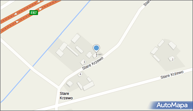 Stare Krzewo, Stare Krzewo, 2, mapa Stare Krzewo