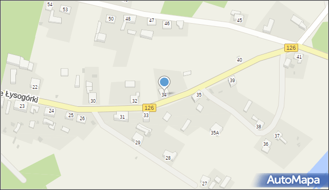 Stare Łysogórki, Stare Łysogórki, 34, mapa Stare Łysogórki