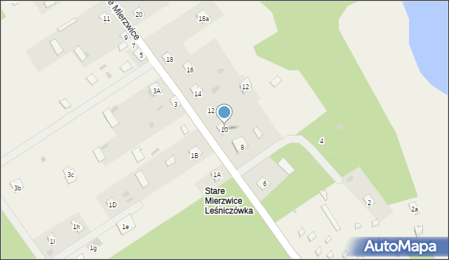 Stare Mierzwice, Stare Mierzwice, 10, mapa Stare Mierzwice