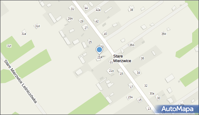 Stare Mierzwice, Stare Mierzwice, 21A, mapa Stare Mierzwice