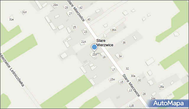 Stare Mierzwice, Stare Mierzwice, 21b, mapa Stare Mierzwice