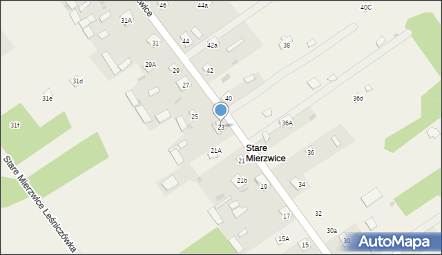 Stare Mierzwice, Stare Mierzwice, 23, mapa Stare Mierzwice