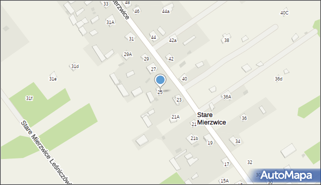 Stare Mierzwice, Stare Mierzwice, 25, mapa Stare Mierzwice