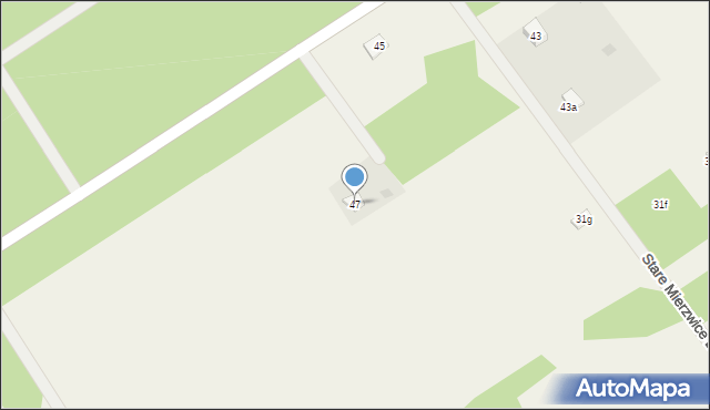 Stare Mierzwice Leśniczówka, Stare Mierzwice Leśniczówka, 47, mapa Stare Mierzwice Leśniczówka