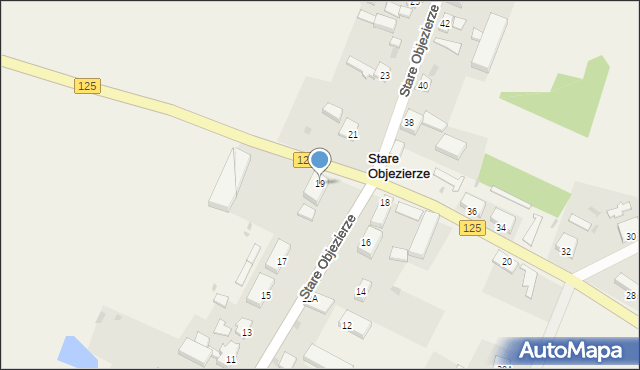 Stare Objezierze, Stare Objezierze, 19, mapa Stare Objezierze