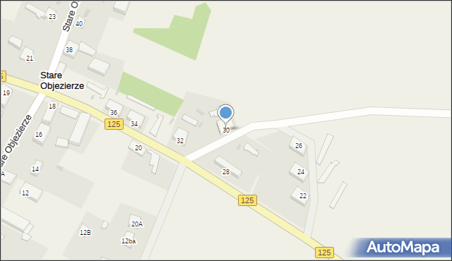 Stare Objezierze, Stare Objezierze, 30, mapa Stare Objezierze