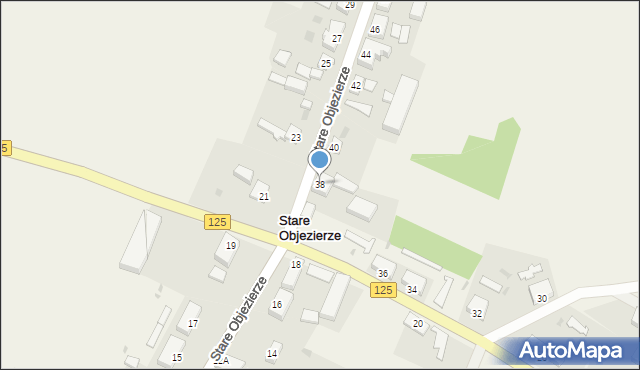 Stare Objezierze, Stare Objezierze, 38, mapa Stare Objezierze
