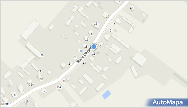 Stare Okniny, Stare Okniny, 11, mapa Stare Okniny