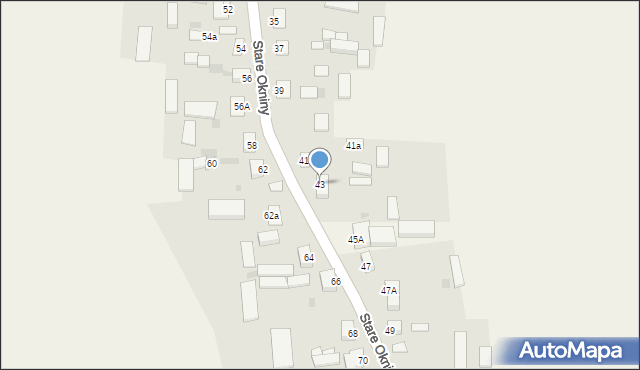 Stare Okniny, Stare Okniny, 43, mapa Stare Okniny