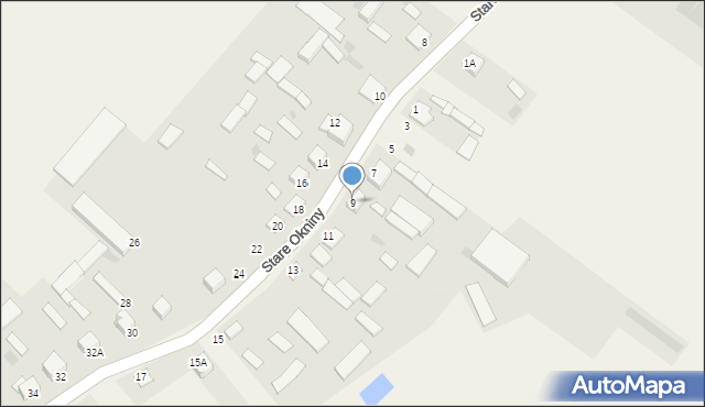 Stare Okniny, Stare Okniny, 9, mapa Stare Okniny