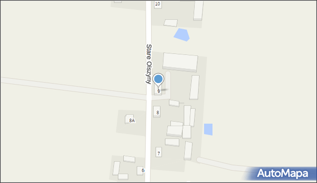 Stare Olszyny, Stare Olszyny, 9, mapa Stare Olszyny