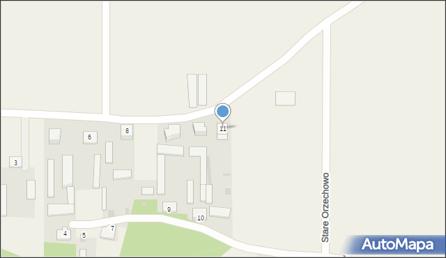 Stare Orzechowo, Stare Orzechowo, 11, mapa Stare Orzechowo